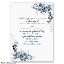 Bridal Lace - Peacock - Invitation