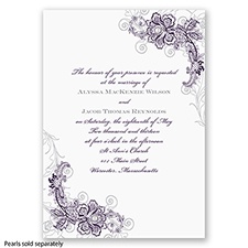 Bridal Lace - Plum - Invitation