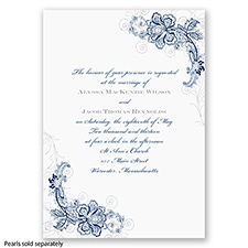 Bridal Lace - Marine - Invitation
