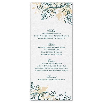 Flourish with Golden Shadow - Gem - Menu Card