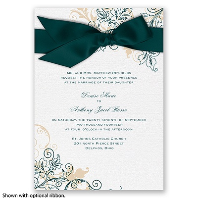 Flourish with Golden Shadow - Gem - Invitation