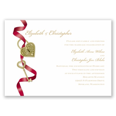 Key To My Heart - Apple - Invitation