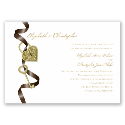 Key To My Heart - Chocolate - Invitation