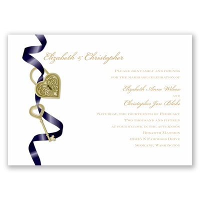 Key To My Heart - Lapis - Invitation