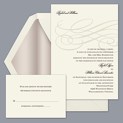 Ecru Swirls - Invitation