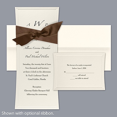 Simply Modern Ecru - Invitation