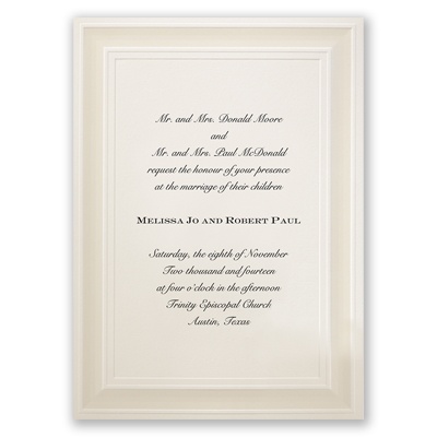 Flawless Border Ecru - Invitation
