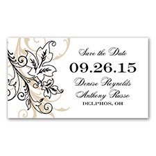 Flourish With Golden Shadow - Black - Save The Date Magnet