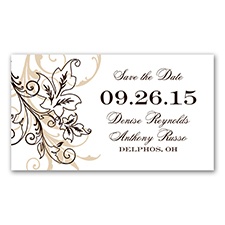 Flourish with Golden Shadow -  Chocolate - Save the Date Magnet