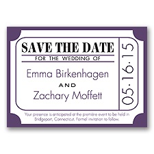 Ticket For Love - Plum - Save the Date Magnet