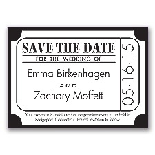 Ticket for Love - Black - Save the Date Magnet