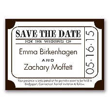 Ticket for Love - Chocolate - Save the Date Magnet