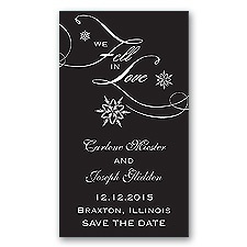 Snowfall - Black - Save the Date Magnet