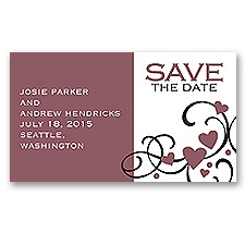 Playful Hearts - Rosewood - Save the Date Magnet