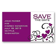Playful Hearts - Sangria - Save the Date Magnet