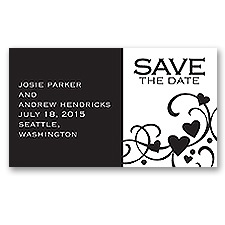 Playful Hearts - Black - Save the Date Magnet