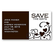 Playful Hearts - Chocolate - Save the Date Magnet