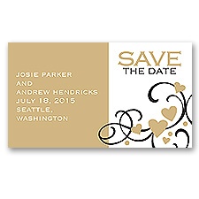 Playful Hearts - Golden - Save the Date Magnet