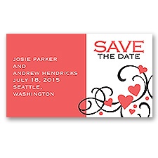 Playful Hearts - Guava - Save the Date Magnet