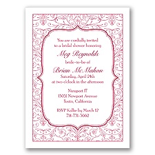 Filigree Border - Apple - Shower Invitation