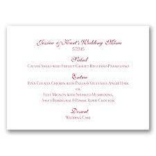 Bright White Menu Card Horizontal