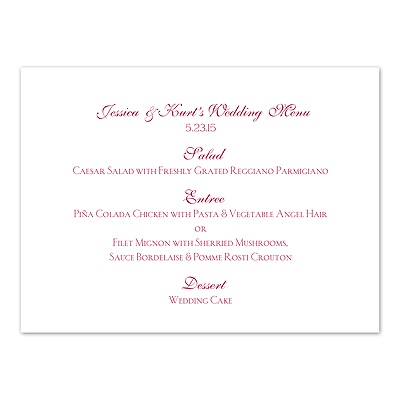 Classic Menu Card - Bright White - Horizontal