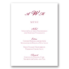 Bright White Design Choice Menu Card Vertical