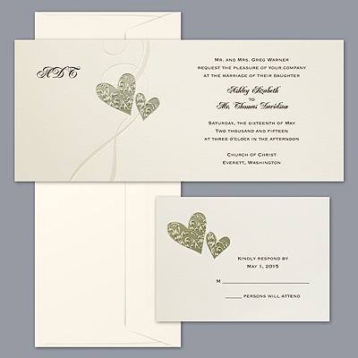 Embroidered Hearts - Invitation