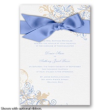 Flourish with Golden Shadow - Bluebird - Invitation