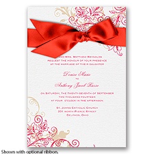 Flourish with Golden Shadow - Poppy - Invitation