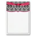 Black Damask with Fuchsia Trim - DIY Invitation Kit