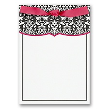 Black Damask with Fuchsia Trim - DIY Invitation Kit