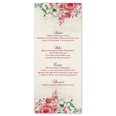 Blooming Beauty - Apple - Menu Card