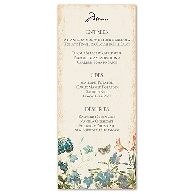Natural Glade - Menu Card
