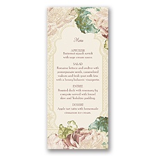 Vintage Blossoms - Menu Card