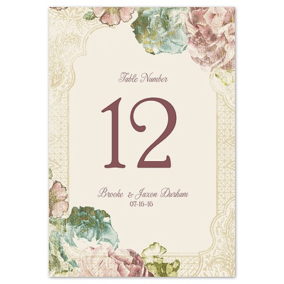 Vintage Blossoms - Table Number