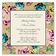 Vintage Border - Golden - Invitation