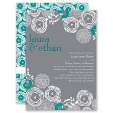 Bright Blooms - Jade - Invitation