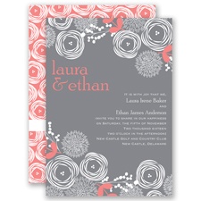 Bright Blooms - Coral Reef - Invitation
