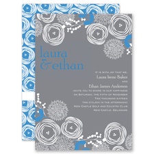Bright Blooms - Cornflower - Invitation