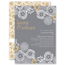 Bright Blooms - Golden - Invitation
