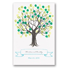 Tree Thumbprint Guest Mat - Guest Book Alternative