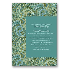 Paisley Style - Jade - Invitation