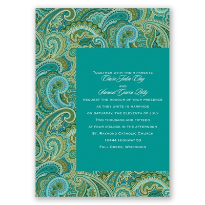 Paisley Style - Jade - Invitation