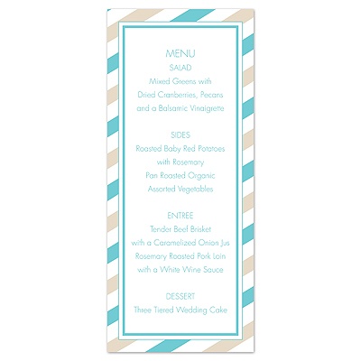 Sassy Stripes - Menu Card
