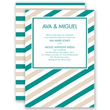 Sassy Stripes - Jade - Invitation