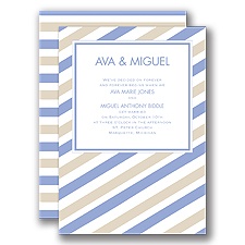 Sassy Stripes - Bluebird - Invitation