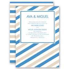 Sassy Stripes - Cornflower - Invitation