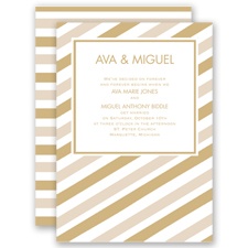 Sassy Stripes - Golden - Invitation