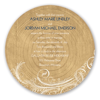 Woodgrain Circle - Invitation